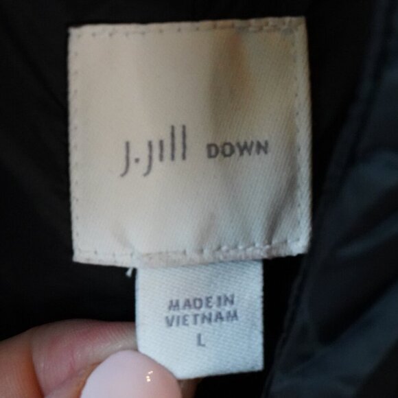 J. Jill Down, Emerson Long Hooded Down Puffer Coat, Black - Picture 5 of 7